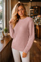 Kadi Long Sleeve Thessaloniki Sleeve Round Neck Hair Braided Twill Stylish Soft Textured Daily Powder Knitwear Sweater - 5