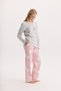 100% Cotton Fabric Long Sleeve Floral Patterned Pajama Set 27203-27204 - 3