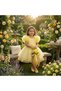 World Baby Girls Sequin Star Tulle Party Dress - Yellow Shimmer Ruffled Sleeve Tiered Princess Frock for Birthdays, Weddings & Special Occasions - 5