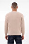 Men's Thessaloniki Knitted Dirty Stitching Crew Neck Oversize Knitwear Beige - 5