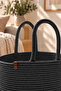 Lavin Wicker Decorative Rope Basket – Multi-Purpose Organizer Basket with Handles and Woven Design - 3
