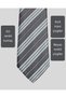 Blue White Striped Gray Men's Tie – 8 cm Wide - 2