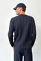 Men's Crew Neck Thick Ribbed Knit Sweater Navy Blue - 27013 - 3