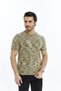 Khaki Men's 100% Cotton Crew Neck Short Sleeve Cropped Knit Knitwear T-Shirt Trist-7109