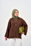 Women's V-Neck Single Button Cardigan Brown - 2