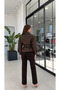 Brown Belted Leather Jacket - 8162 - 3