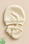 Unisex Baby Quilted Cotton Newborn Baby Beanie Gloves Set