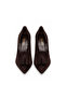Genuine Suede Women's Heeled Shoes 381 Brown Suede - 3