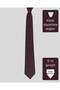 Black Square Patterned Claret Red Silk Tie – 8 cm Wide - 4