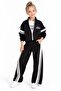 Girl's 3-Thread Ribbed Zippered Tracksuit Set – Stripe Detailed 43168-S