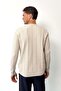 Men's Crew Neck Thick Ribbed Knit Sweater Stone - 27013 - 3