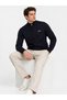 Men's Zippered Navy Blue Cardigan