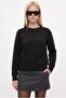 Women's New Mushy Dark Black Basic Knitwear Sweater - 4