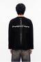 Men's Ethnic Sword Printed Oversize Long Sleeve T-Shirt Black