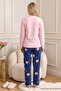 Pink Embroidered Top and Bottom Fleece Winter Knitted Pajama Set 26222127 - 3