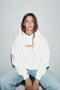 Beyaz yazılı kapüşonlu sweatshirt - 2