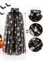 Halloween Cape 120 cm Black with Silver Print Halloween Costume Cape - 2
