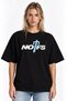 Unisex Women's Men's Notebook Blue Text Patterned Design Printed Oversize Thick Fabric Comfortable Cut T-Shirt - 2