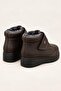 Daria Brown Rustic Women's Comfortable Mother's Shoes with Fur Inside and Velcro Straps - 2