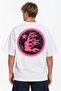 Unisex Women's Men's Hellstar Back Pink Logo Patterned Design Printed Oversized Thick Fabric Relaxed Fit T-Shirt