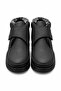 Daria Black Nubuck Women's Comfortable Mother's Shoes Boots with Fur Inside and Velcro Straps - 2