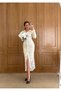 Women's Lalena Lace Patterned Lined Stylish Long Sleeve Midi Dress - 4