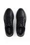 Men's Genuine Leather Th Monogram Logo Mixed Texture Black Sneaker - 3