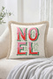 Noel Written Red Green Decorated Fringed-Tasseled Throw Pillow Cover