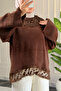 44447 - Stylish Comfortable Soft-Polyester Women's Knitwear Lace Detailed Long Sweater - 5