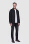 Black Classic Collar Men's Zippered Coat - 5