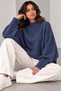 Women's Soft Textured Bat Sleeve Oversize Knitwear Sweater