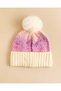 Girls Mauve Knitted Cap & Gloves Set - 5
