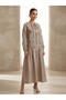 Flounce Dress with Belted Collar Detail - 2