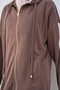 Women's Stripe Detail Hooded Set Dark Mink - 5