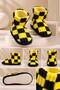 Girls - Boys Fan-Favorite Winter Seasonal Plush Indoor Non-Slip Slippers Home Boots Yellow Navy Blue - 2