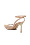 Beige Thin Heeled Women's Evening Dress Shoes with Adjustable Ankle Strap 405 - 4