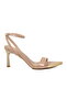 Beige Thin Heeled Women's Evening Dress Shoes with Adjustable Ankle Strap 405