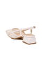 White Adjustable Ankle Strap Pointed Toe Tulle Detailed Women's Evening Dress Shoes 202 - 4