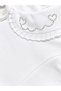 Girl's Stoned Baby Collar Buttoned Combed Cotton Bodysuit White (White Stoned) - 3