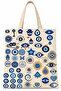 Various Evil Eye Beads Pattern Printed Cotton Cloth Bag 35X40Cm -Bc12