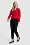 Women's Red Basic Sweater 50327575-Vr171 - 4
