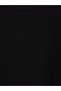 Black Crew Neck A-Line Sweat Dress - 2