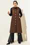 Women's Gold Buttoned Hooded Quilted Vest -0650