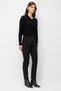 Women's Skinny Leg Pants with Metal Accessories Black