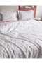 Adenya Sepeti Fanny 100% Cotton Double Ruffled Sheet Duvet Cover Set - White/Red - 4