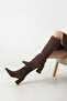 Bitter Brown Suede Women's Boots with Rubber Detail - 4