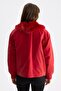 Women's Plush Collar Coat with Side Pockets Red - 5