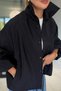 Black Jacket with High Collar Lining - 2