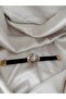Gold Silver Color Crystal Stone Detailed Black Leather Women's Bracelet Modern Stylish Design Accessory