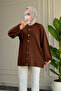 44433 - Stylish and Comfortable Polyester Women's Long Shirt with Drawstring Detail at the Sleeves and Neck - 2